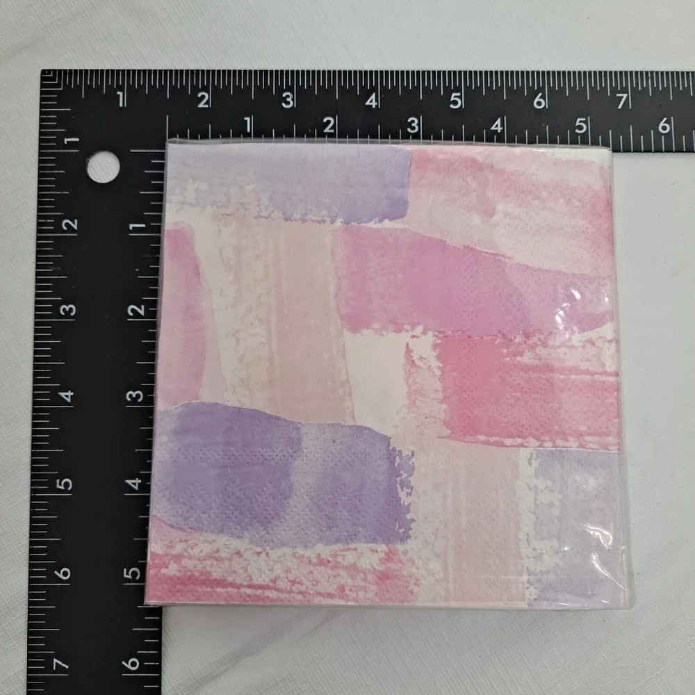 Cocktail Napkins Paint Color Block Pink Purple party supplies 16 Count